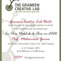 Carte d'invitation Grameen Creative Lab